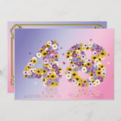 48e verjaardag, met bloemen letters kaart (Voorkant / Achterkant)