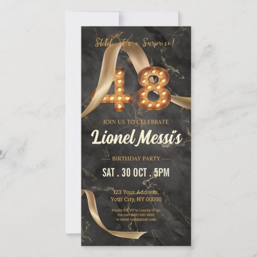 48e verjaardag mobiele uitnodiging (Voorkant)