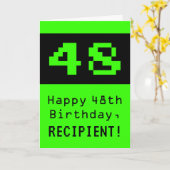 48e verjaardag: Nerdy / Geeky stijl "48" en naam Kaart (Gele Bloem)