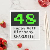 48e verjaardag - Nerdy / Geeky Style "48" & naam Servet (Insitu)