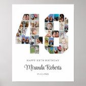 48e verjaardag nummer 48 aangepaste fotocollage poster (Voorkant)