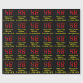 48e verjaardag: Red Digital Clock Style "48" + naa Cadeaupapier (Vlak)