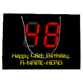 48e verjaardag: Red Digital Clock Style "48" + naa Groot Cadeauzakje (Achterkant)