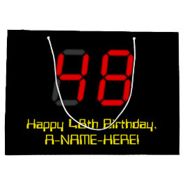 48e verjaardag: Red Digital Clock Style "48" + naa Groot Cadeauzakje