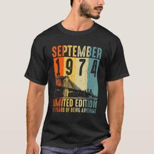48e verjaardag september 1974 48 jaar oud t-shirt