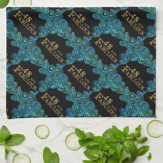 48e verjaardag theedoek (Gevouwen)