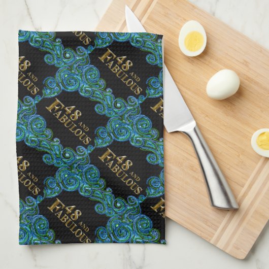 48e verjaardag theedoek (Quarter Fold)