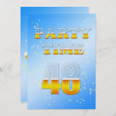 48e verjaardag uitnodiging met bier (Voorkant / Achterkant)