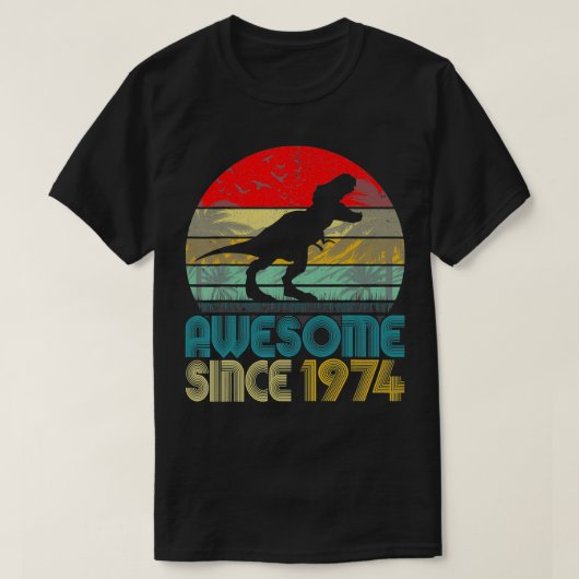 48e verjaardag van de dinosaurus Geweldige sinds 1 T-shirt (Design voorkant)