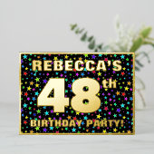 48e verjaardag van de gevechtsdag - Fun, kleurrijk Folie Uitnodiging (Staand Voorkant)