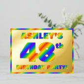 48e verjaardag van de Vliegende partij — Fun, rege Folie Uitnodiging (Staand Voorkant)