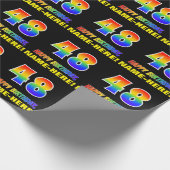 48e verjaardag: Vet, Vun, eenvoudig, regenboog 48 Cadeaupapier (Hoek)