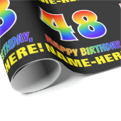 48e verjaardag: Vet, Vun, eenvoudig, regenboog 48 Cadeaupapier (Rol Hoek)