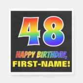 48e verjaardag: Vet, Vun, eenvoudig, regenboog 48 Servet (Voorkant)