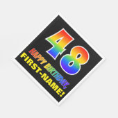 48e verjaardag: Vet, Vun, eenvoudig, regenboog 48 Servet (Hoek)