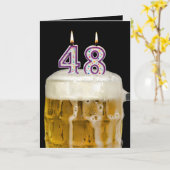 48e verjaardag zwarte bier kaart (Gele Bloem)