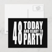 48e verjaardagsfeestjes: 48 Vandaag & Klaar om te  Uitnodiging Briefkaart (Voorkant / Achterkant)