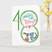 48ste Jubileum van het huwelijk Kaart (Gele Bloem)