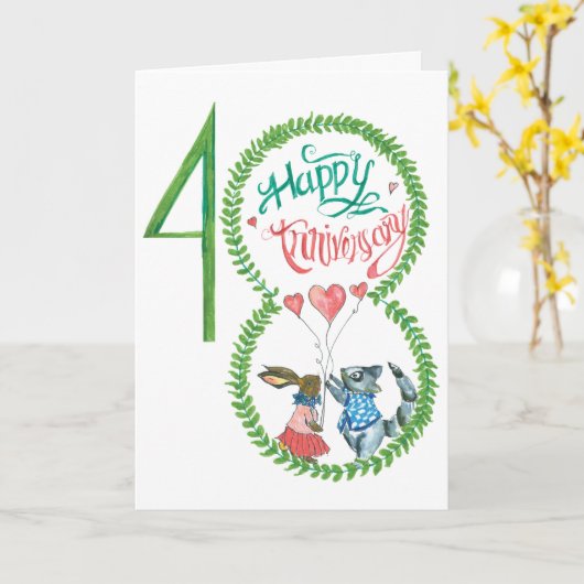 48ste Jubileum van het huwelijk Kaart (Gele Bloem)