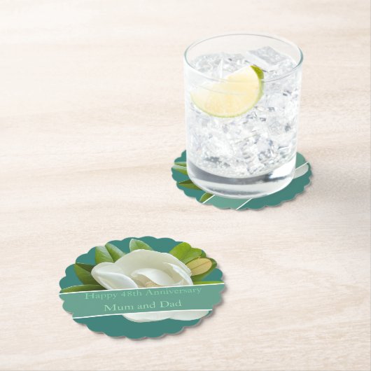 48ste Jubileum voor bruiloft Kartonnen Onderzetters (Insitu)