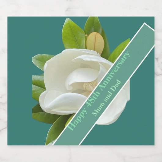 48ste Jubileum voor bruiloft Sparkling Wijnetiket (Enkel label)