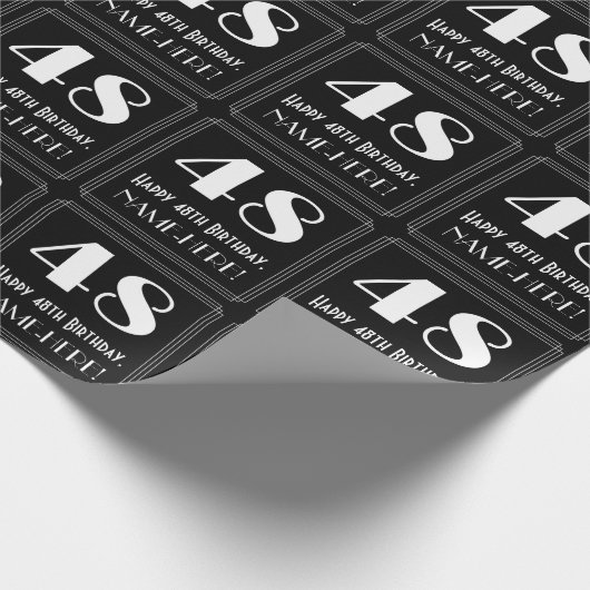 48ste verjaardag - Art Deco geïnspireerde look "48 Cadeaupapier (Hoek)