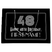 48ste verjaardag — Art Deco geïnspireerde look "48 Groot Cadeauzakje (Voorkant)