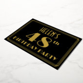 48ste verjaardag: Art Deco Kijk "48", met naam Folie Uitnodiging (Gedraaid)