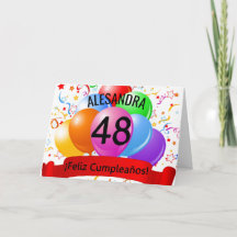 48ste Verjaardag Feliz Cumpleanos Spaanse Verjaard