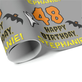 48ste verjaardag: griezelig Halloween-thema, aange Cadeaupapier