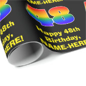 48ste verjaardag: Leuke, kleurrijke regenboog geïn Cadeaupapier (Rol Hoek)