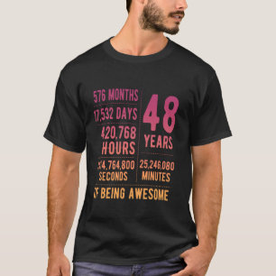48ste verjaardag mannen vrouwen grappig 48 jaar ou t-shirt