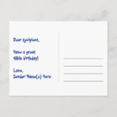 48ste verjaardag: Roze strepen & harten, Regenboog Briefkaart (Achterkant)