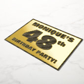 48ste verjaardag van de geboorte - Vette, rode hou Folie Uitnodiging (Gedraaid)