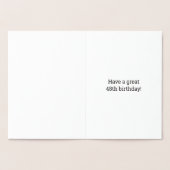 48ste verjaardag: Vet "48 JAAR OUD!" Gold Foil Kaa Folie Kaarten (Binnen)