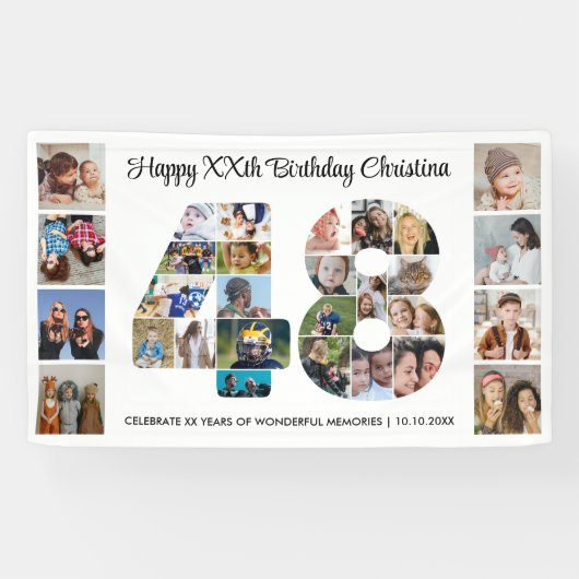 48ste verpartij Foto Collage nummer 48 Spandoek (Horizontaal)