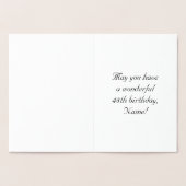 48th Birthday: Elegant, Ornate Script; Custom Name Folie Kaarten (Binnen)