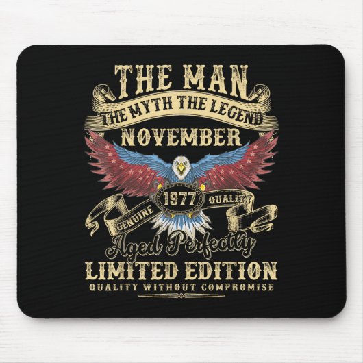 48th Birthday November 1977 Men Funny 48 Years Old Muismat (Voorkant)