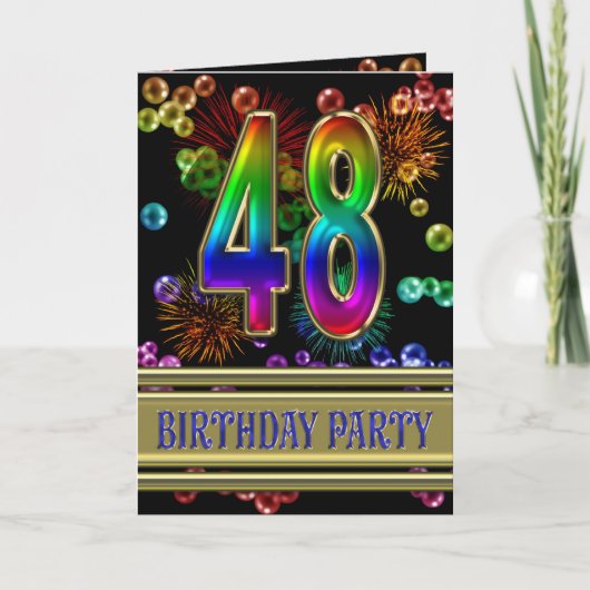 48th Birthday party Invitation (Voorkant)
