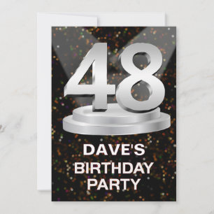 48th Birthday Party Invitation Voeg een naam toe Kaart