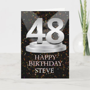 48th Birthday Spotlights Voeg een naam toe Kaart