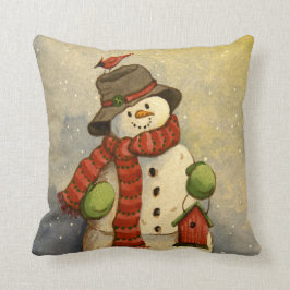 4905 Snowman & Birdhouse Kerstmis Kussen