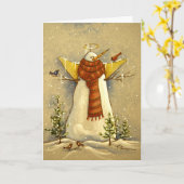 4907 Snow Angel & Birds Birds Birthday Card Kaart (Gele Bloem)