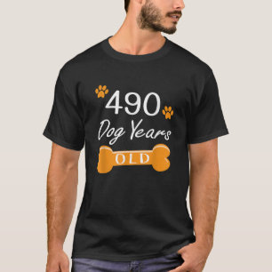 490 Hondenjaren Oud Grappig 70e Verjaardag Puppy L T-shirt