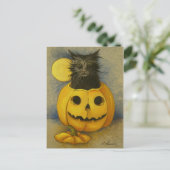 4919 Zwart Magisch Kat Briefkaart (Staand voorkant)