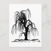 4920 SCARY WEEPING WILLOW TREE BLACK SILHOUETTE GR BRIEFKAART (Voorkant)