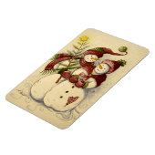 4924 Snowmen Kerstmis Magneet (Linkerzijde)