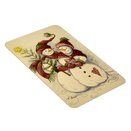 4924 Snowmen Kerstmis Magneet (Rechterzijde)