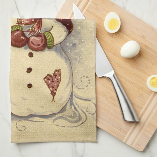 4924 Snowmen Kerstmis Theedoek (Quarter Fold)