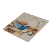 4925 Eieren in Enamelware Bowl met Pitcher Tegeltje (Zijkant)